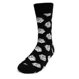 Urban Peacock Men's Novelty Fun Crew Socks - (Dice - Black, 1 Pair)
