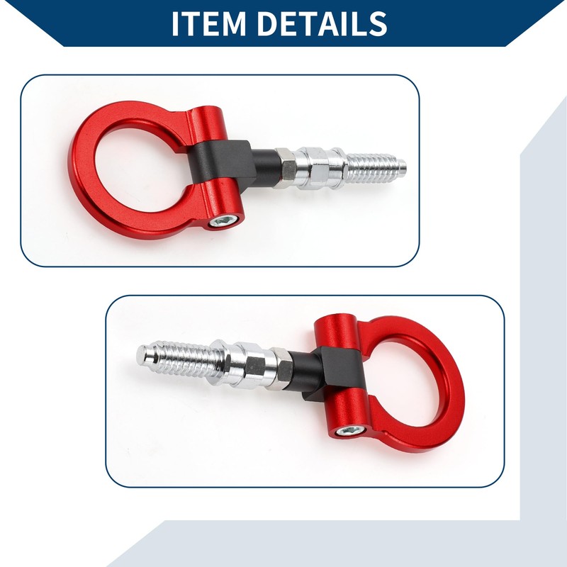 Hihaha Tow Hook/Universal Car Front Bumper Towing Hook/Durable Metal Rotary