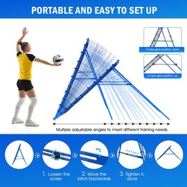 Winthai 6x4FT Baseball Lacrosse Rebounder Net, Baseball Rebounder Pitchback Net with 2 x 6-Angle Quick Adjustments, Easy Quick Setup,Ideal for Volleyball Softball Soccer and Sport Training Batting Practice Equipment