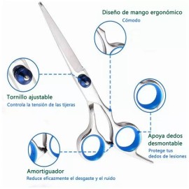 LS Tijeras Barbero Cabello Estilista Inoxidable Portátil Kit