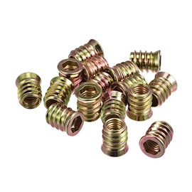 sourcing map M10x20mm Threaded Inserts for Wood Hex Socket Drive Furniture Screw-in Nut 16pcs