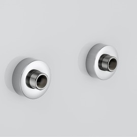 MORADO Cranked 3/4" to 1/2" Connectors Adaptors with Decorative Plates for Wall Mounted Shower Mixer, Adjustment 3/4" to 1/2" Shower Tap Offset,Chrome,Solid Metal