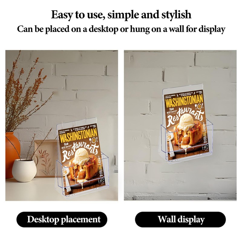 MHYMX Flyer Stand, Pack of 2 Brochure Holder, Table Acrylic