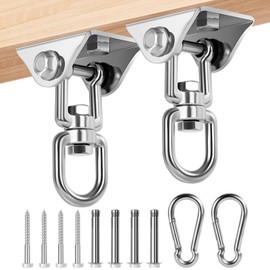 Deckenhaken Schwerlast 360° Drehbar 2 Stück, Edelstahl Decke Schwerlasthaken bis 450kg, Boxsack Deckenhalterung Befestigung Aufhängung Schaukelhaken für Hängesessel, Hängematte, Schaukel, Boxsäcke