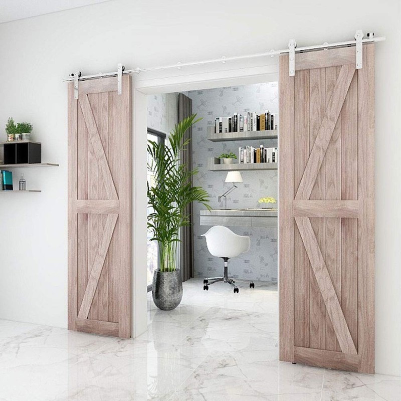 TSMST 7FT Sliding Barn Door Hardware Kit, Stainless Steel Heavy