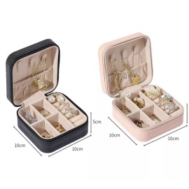Unbranded 2 Portable Jewelry Box Organizer Leather Jewellery Ornaments Case Travel Storage