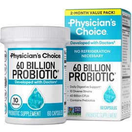 Physician's Choice 60 Billion Probiotic - Daily Gut Health, Digestive & Immune Support for Men and Women with Organic Prebiotics & 10 Unique Strains:_60 Count