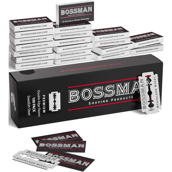 Cuchillas de repuesto de doble borde de Bossman (100 unidades)
