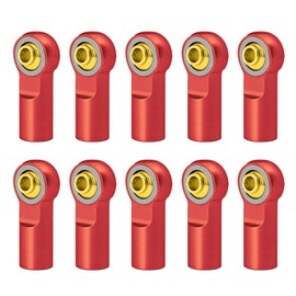 10Pcs M3 RC Link Tie Rod End Ball Joint Head Holder Support Rod End Tool for 1/10 RC Car Truck Buggy Crawler(10PCS,red)