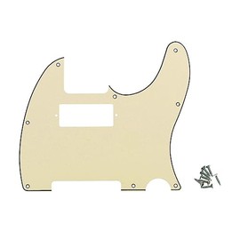 ROZILO 8 Hole Tele Mini Humbucker Pickguard with Mini Humbucker Pickup Hole for Tele/Telecaster Aged White