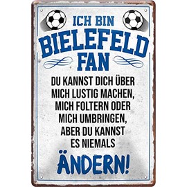 schilderkreis24 - Tin Signs Here Lives A Bielefeld Fan Decorative Metal Sign Item Gift for Birthday or Christmas 20 x 30 cm
