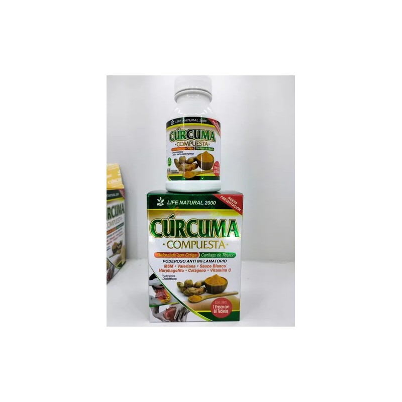 Cúrcuma Compuesta, Colageno, Life Natural, 2pack 120tabletas