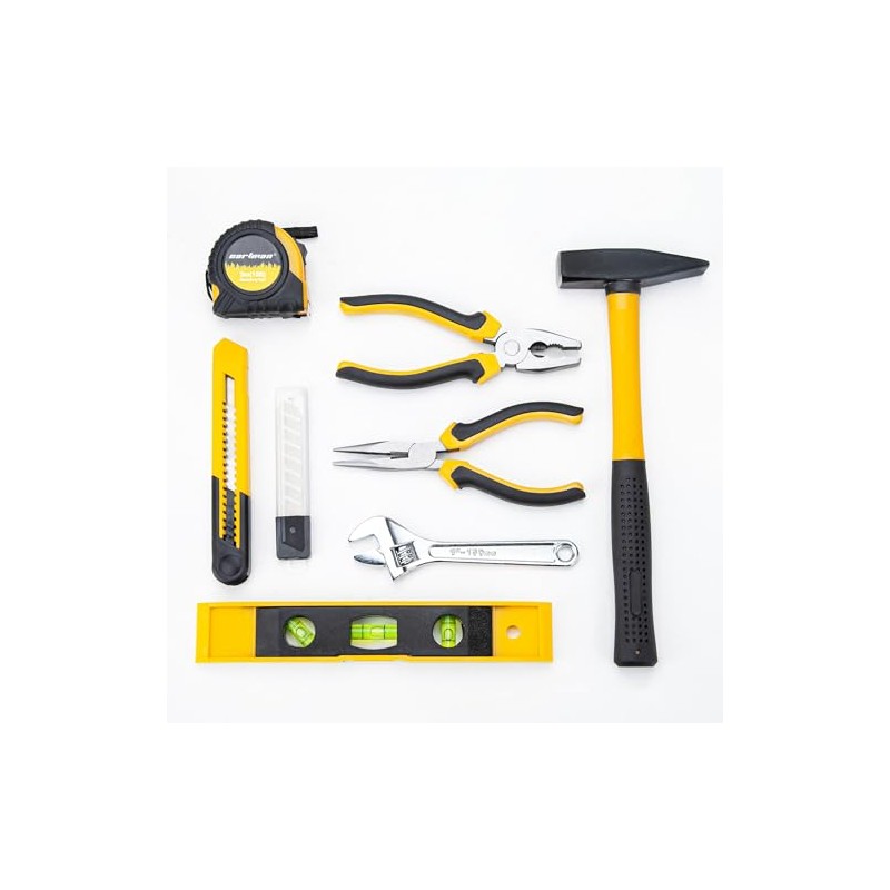 CARTMAN 57-Piece Home Tool Kit, Yellow Household Tool Set With