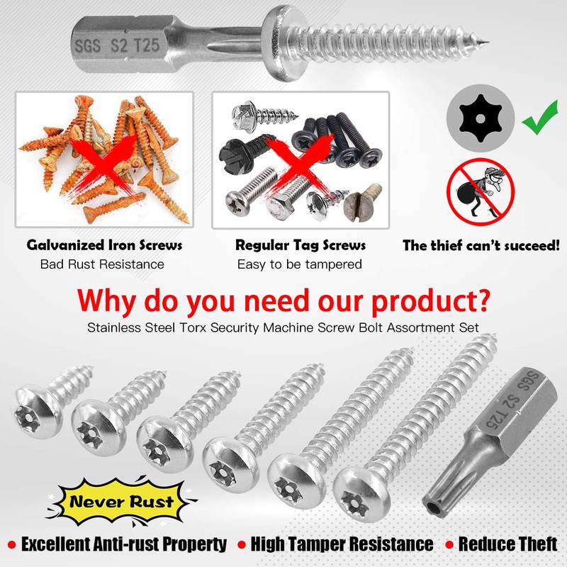 Hilitchi 50 Pcs M5x16mm Stainless Steel Button Head Torx Sheet