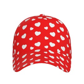 Valentine Heart Pattern Hats Women Men Valentines Day Baseball Cap Adjustable Snapback Hats for Men and Women