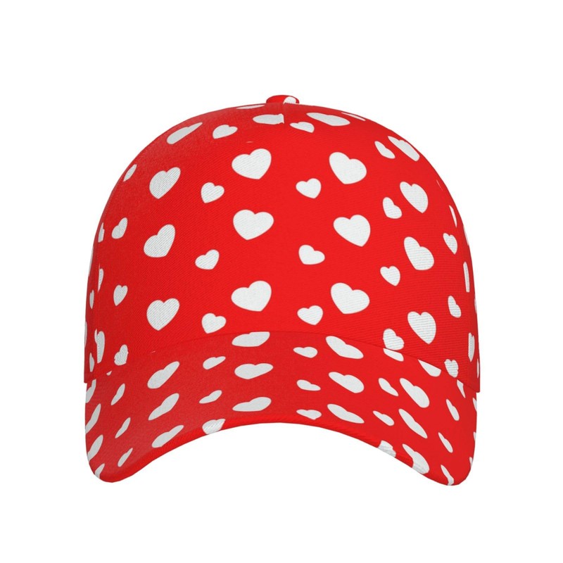 Valentine Heart Pattern Hats Women Men Valentines Day Baseball Cap