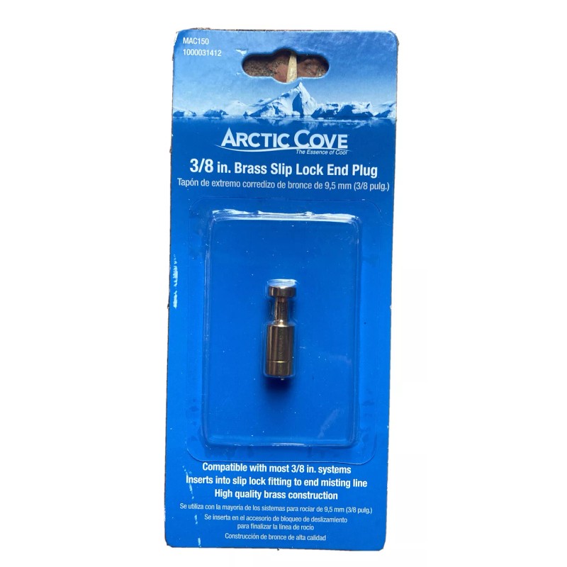 Arctic cove brass 3/8 slip lock end plug mac150 new