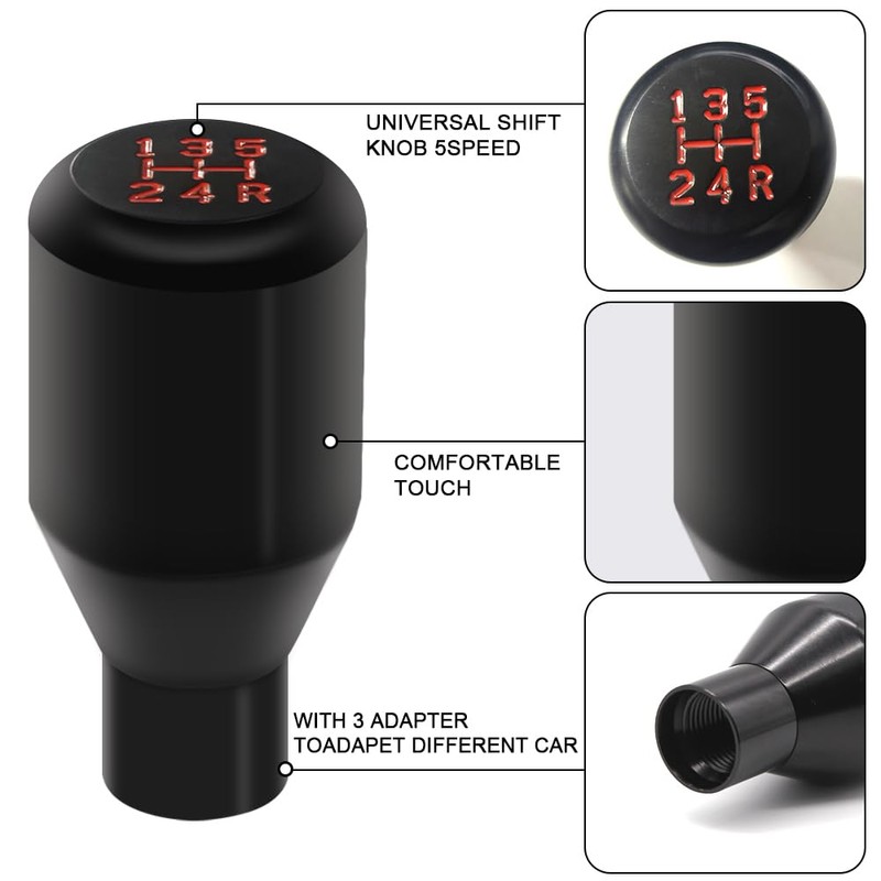 OBEST Universal Gear Knob, 5 Speed Car Gear Lever for