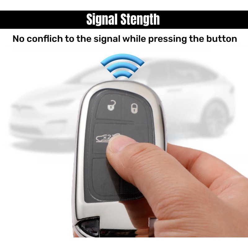 QZXIAOGU Compatible with Dodge Key Fob Cover with Keychain Soft