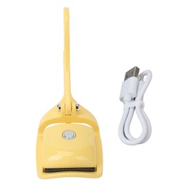 Electric Lash Curler Portable 3 Gears Temperature Adjustable Rechargeable Heated Eyelash Curler Yellow