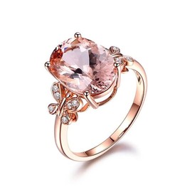 Anillo creativo de plata de ley 925 para mujer, diseño de mariposa, brillante de oro rosa de 18 quilates, anillo de morganita con circonita rosa, anillo de eternidad, anillo de compromiso, anillo de boda, anillo de compromiso, anillo de fiesta para mujer