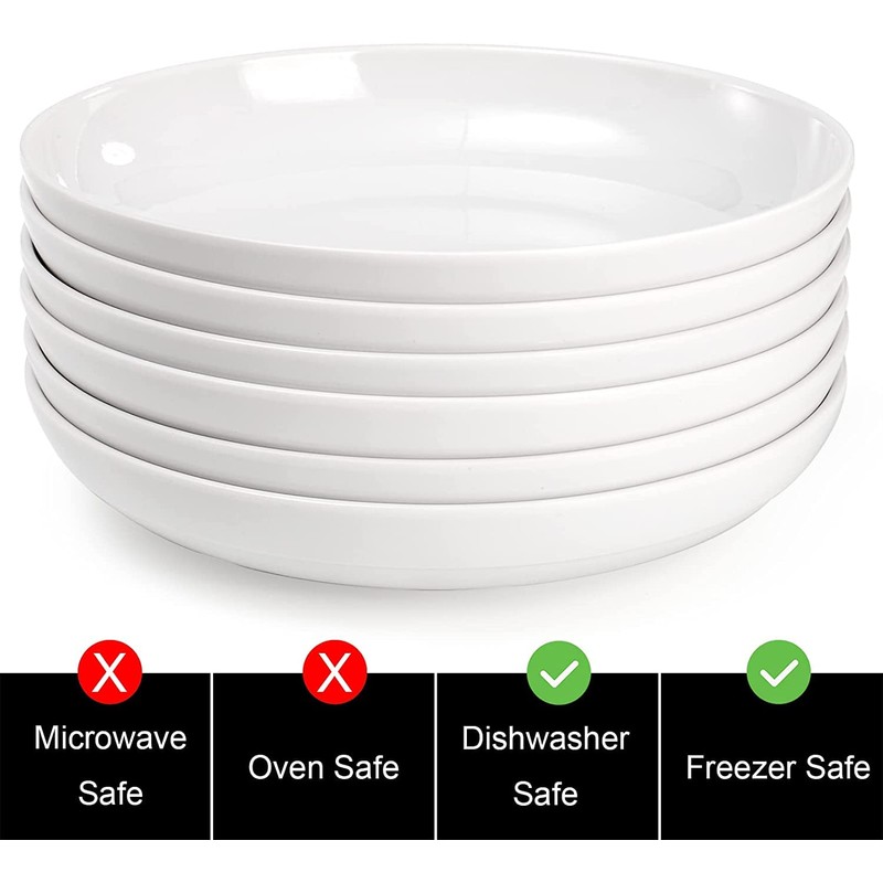 Fasmov Melamine Pasta Bowls, 6 Pack 10 inches 47 Oz