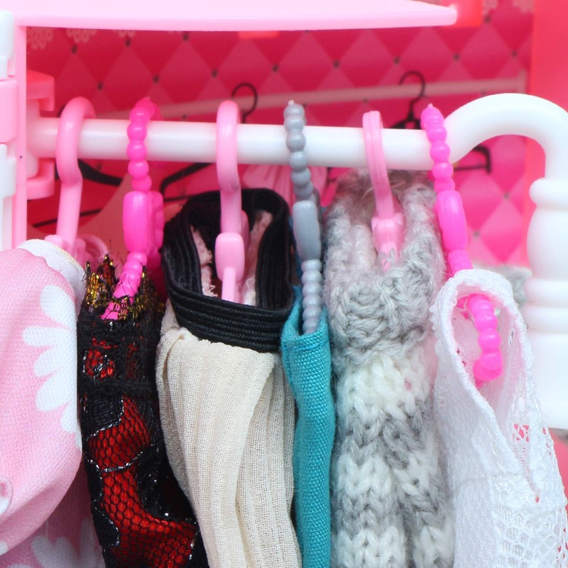 BJDBUS 80 Pcs Plastic Hangers Accessories for 11.5 inch Doll