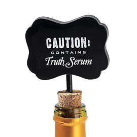 Jozie B 240005 Caution: Contains Truth Serum Wine Bottle Sign Cork
