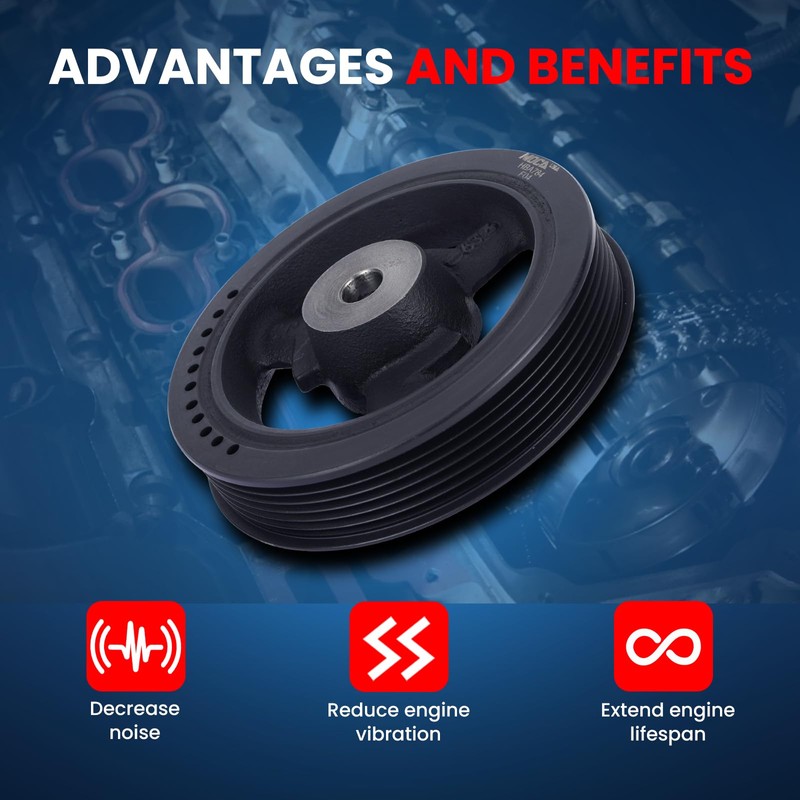 MOCA Engine Harmonic Balancer Fits 2002-2006 for Mini Cooper R50