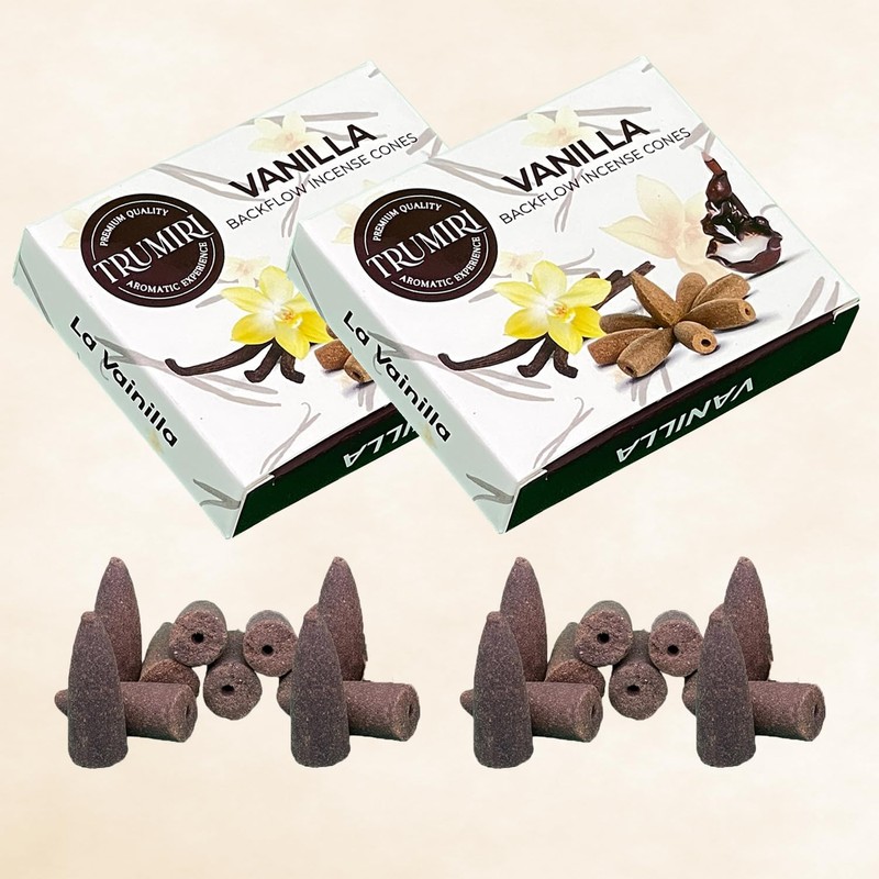 Vanilla Backflow Incense - 60 Cones, Six Packs of 10,