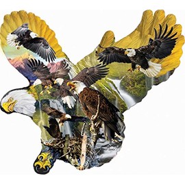 SunsOut Lights of The Eagles -Eagle Shaped Bird Puzzle - 1000 pc Shaped Jigsaw Puzzle