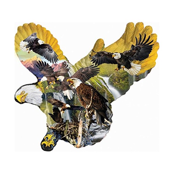 SunsOut Lights of The Eagles -Eagle Shaped Bird Puzzle - 1000 pc Shaped Jigsaw Puzzle