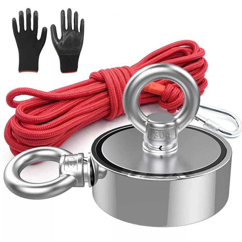 Double/Single Side Fishing Magnet, 400LBS ~ 1100LBS Heavy Duty Neodymium