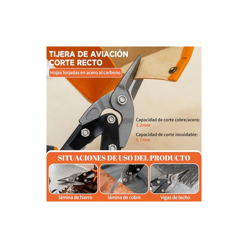 Tijeras de Aviación Corte Recto 10" con mango grip,SW-81400101