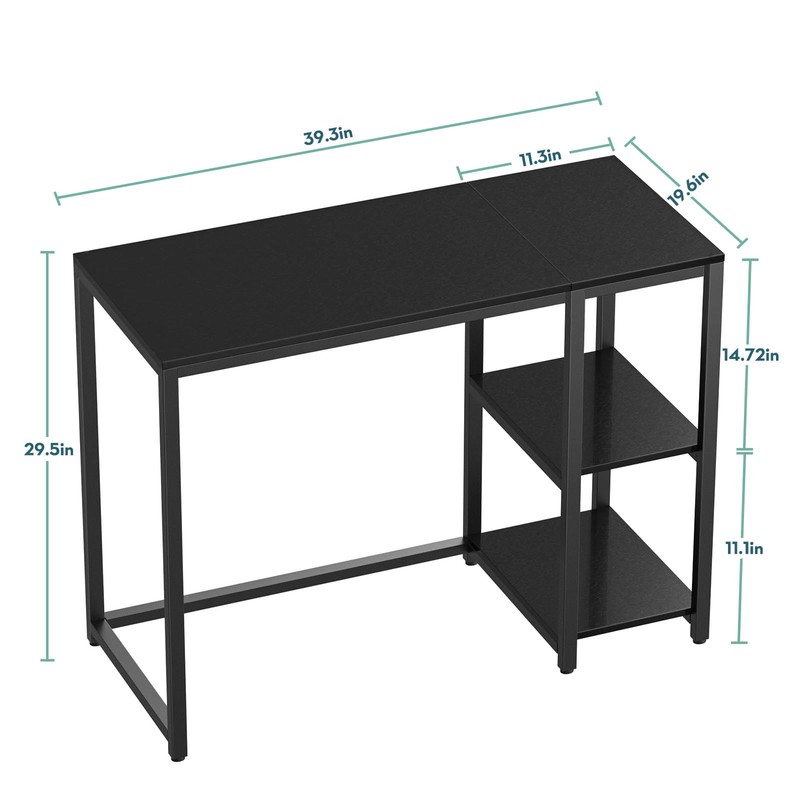 SINPAID Computer Desk 40 inches with 2-Tier Shelves Sturdy Home