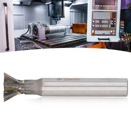 60 Degree Carbide Dovetail Cutter,Straight Shank Dovetail Cutter,20mm 6 Flutes Slotting Milling Cutter Straight Shank,Easy Installation,Carbide Slot Mill,Precise Cutting Tool