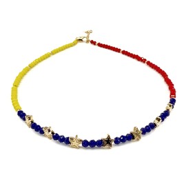 CRUZONE Venezuelan Pride Necklace in National Flag Colors for Women (Tricolor Necklace)