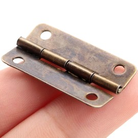 dophee 20 Pack Antique Bronze Vingage Hinges, Mini Retro Hinges with 80 Screws for Wooden Jewelry Box Cabinet Bin Wardrobe Suitcase Furniture Dollhouse Crafts, 1.18"x0.67"