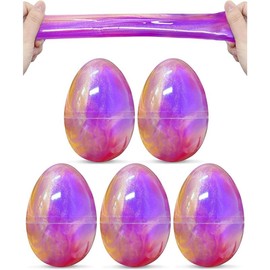 5 Pack Prefilled Easter Eggs Galaxy Slime Toys, Teens Easters Basket Stuffers Egg Fillers, Easter Games Gift Party Favors Filled Egg for Kids Boys Girls Toddlers Fun - Color: Pink+purple+gold