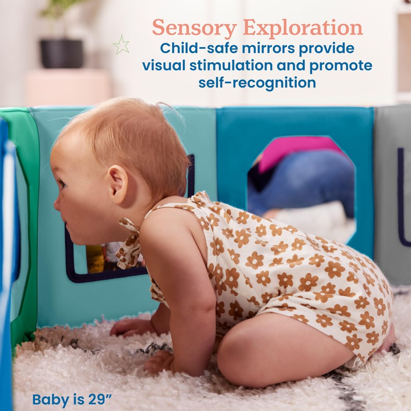 ECR4Kids SoftZone Wall of Mirrors Activity Center and Play Mat,