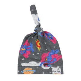 Copper Pearl, Gorro de bebé con nudo superior elástico suave - Sésamo, Super Grover, 0-4 Meses