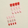 Christmas Press on Nails Short Square Winter Fake Nails Red