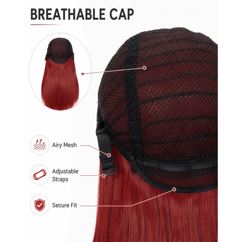 Rose bud Halloween Cosplay Wig Red Sally Costume Wigs for