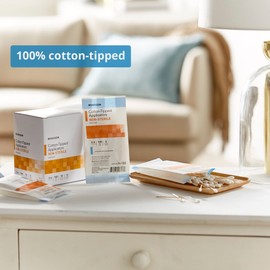 McKesson Cotton-Tipped Applicator Swabstick, Non-Sterile, Wood Shaft, 3 in, 100 Count, 100 Packs, 10000 Total