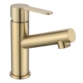 Tondiy Bathroom Tap Matt Stainless Steel Washbasin Tap with Spout Height 87 mm Single Lever Mixer Tap Bathroom Mixer Tap with Water-Saving Function