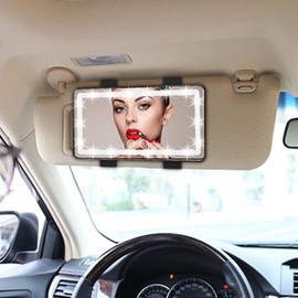 Car Sun Visor Vanity Mirror,Rechargeable Car Makeup Mirror with 3 Light Modes LED Light Mirror,Touch on Screen Universal Car Sun Visor Mirror