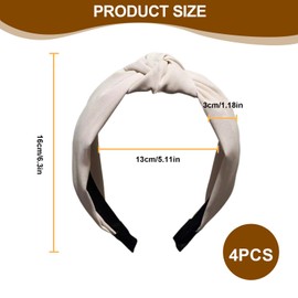 4Pcs BMYUK Headbands for Women and Girls Boho Beauty Wide Top Knot Turban Fabric HairbandNon Slip Hair Accessories