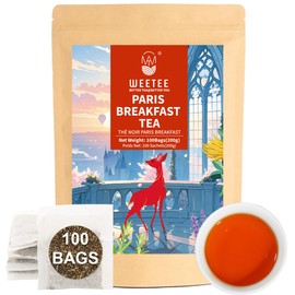 WT WEETEE Paris Breakfast Black Tea,100 Count Paris Black Tea Bags, Bergamot and Vanilla Flavored Black tea with Lavender