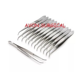 CynaMed USA 12 O.R GRADE IRIS EYE DRESSING FORCEPS 4" HALF CURVED SURGICAL INSTRUMENTS