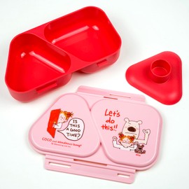 Coco-chan RYL-1073 Greeting Life Rice Ball Lunch Box, Coco & Paul Pink